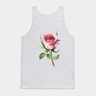 Large Pink Rose Tank Top